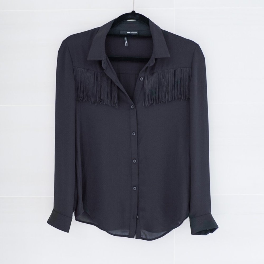 Kooples Fringe Crepe Shirt